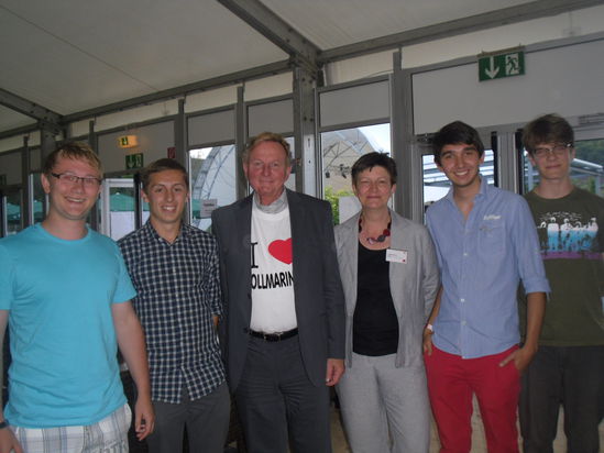 von links: Marius Grünewald, Marco Ackermann, Claus Schmiedel, Saskia Esken und Felix Fleischle (Juso Kreisvorsitzender)